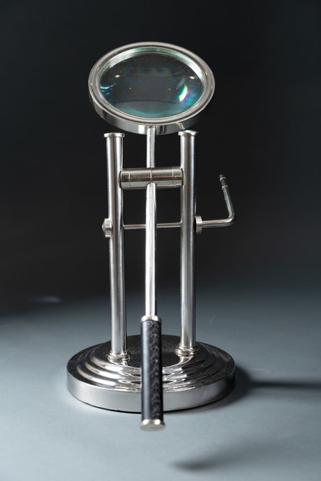 19th Century Swedish Silver polished Desktop Magnifying Glass